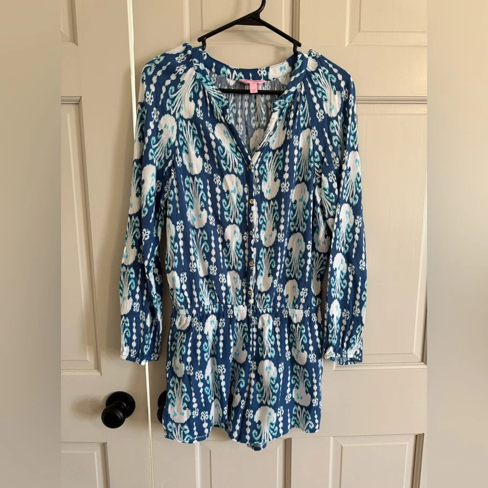 Lilly Pulitzer Blue and White Jumpsuit - Picture 1 of 5